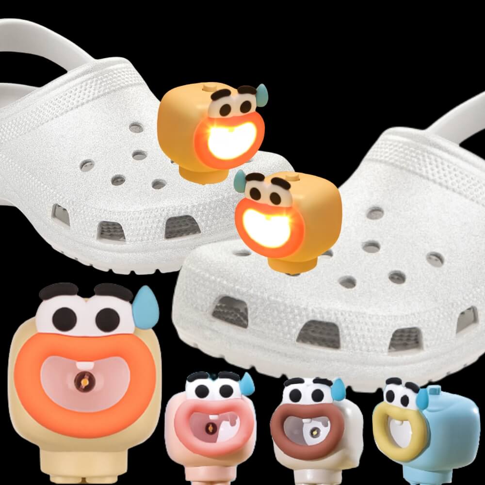 Awkward Big Mouth Monster Shoe lights - Eye-friendly - 4 Colors(2 pack) - Croc Lights®