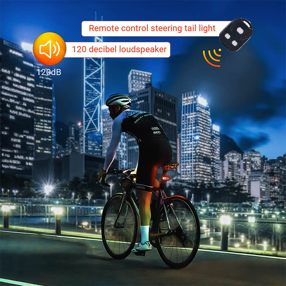 Bike Tail Light with Turn Signals - Wireless Remote Control Waterproof Bicycle Rear Light Back