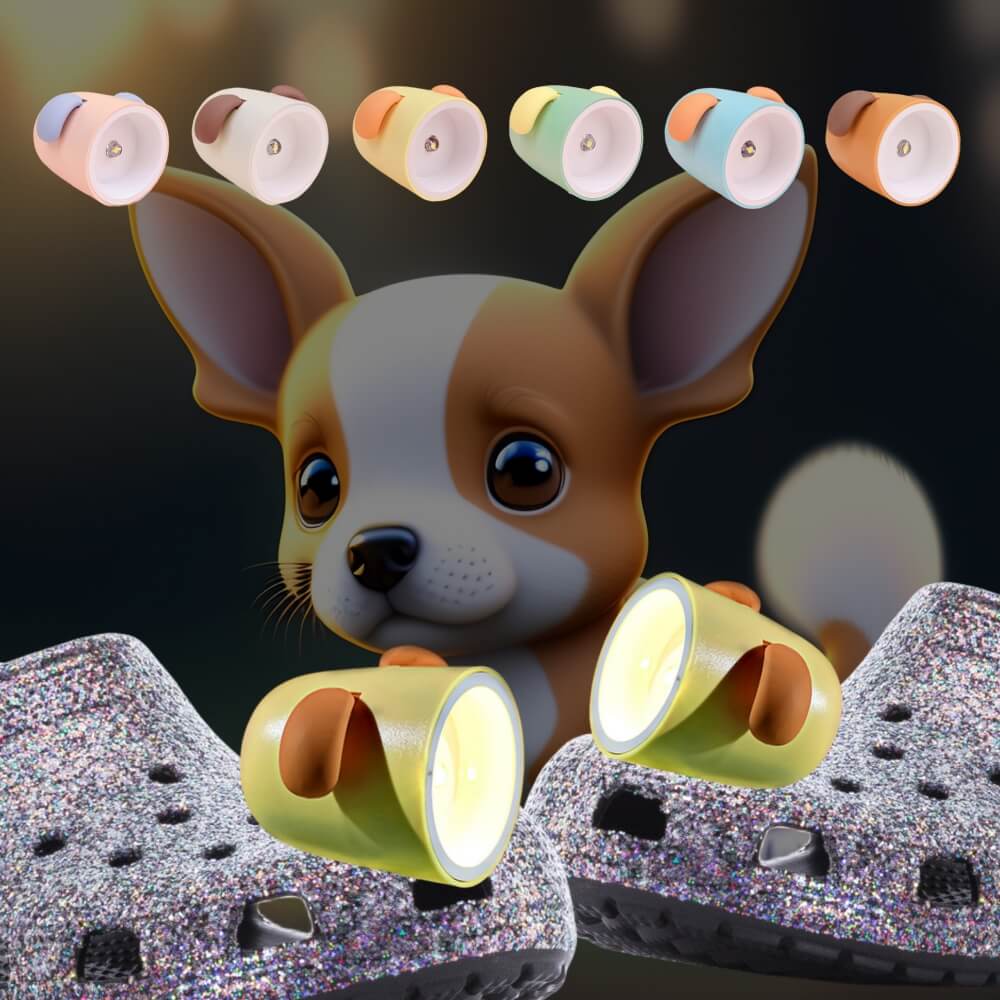 Dog Croc lights - Eye-friendly - 6 Colors (2 Pack) - Croc Lights®