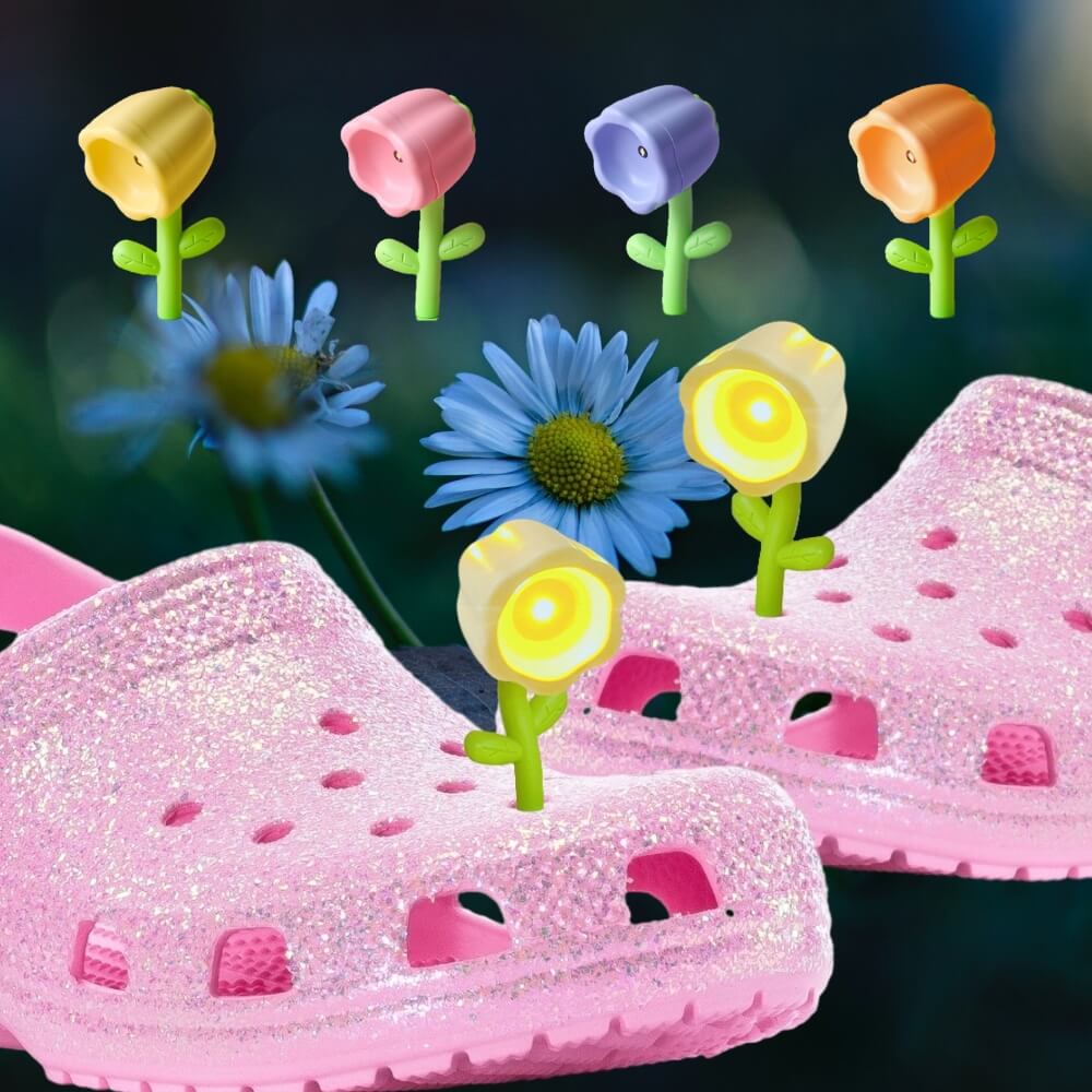 Flower Shoe lights - Eye-friendly - 4 Colors (2 Pack) - Croc Lights®