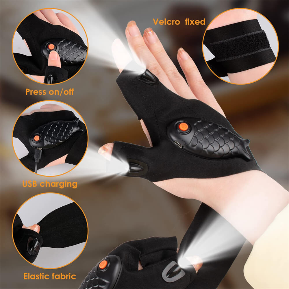 LED Flashlight Gloves(2 Pack) - Rechargeable