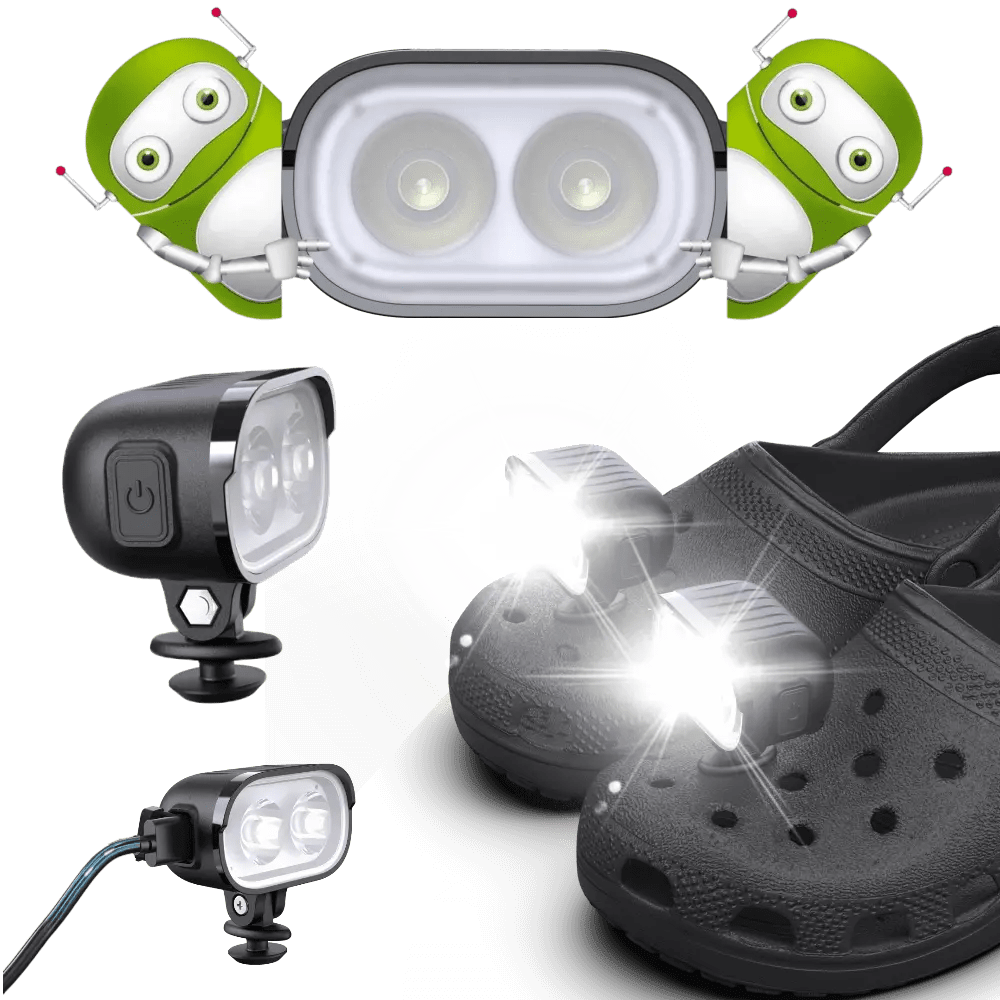 Robot Shoe lights - Dual LED Lamp Beads(2 pack) - Rechargeable - Croc Lights®